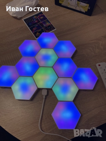 Смарт RGB LED Шестоъгълни Панели за Стена (12 бр.) – Гейминг Осветление / Музикален Ритъм, снимка 4 - Други - 55781388