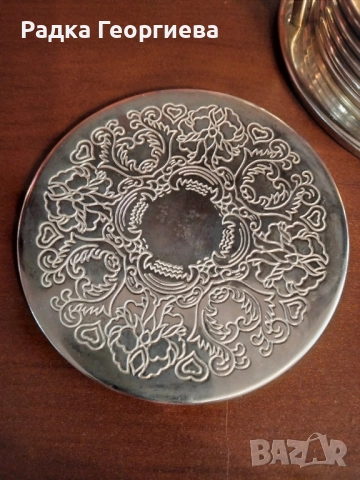 Посребрени подложки за чаши, снимка 4 - Антикварни и старинни предмети - 51553039