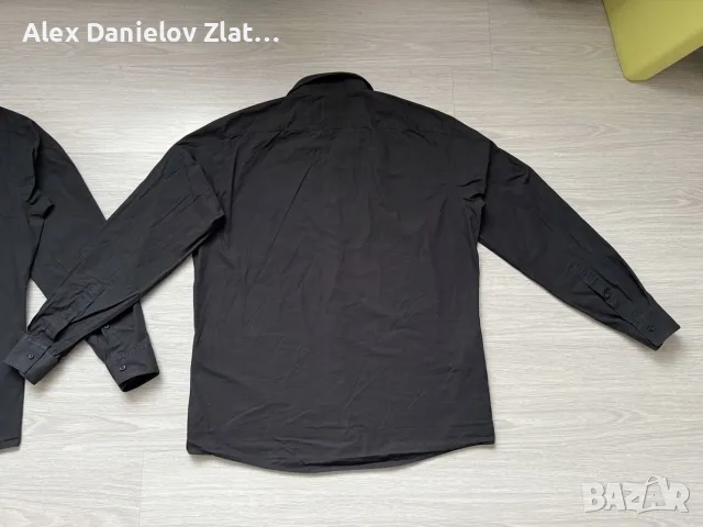 Мъжка черна риза HUGO Boss Modern Fit (Размер 42 / L-XL), снимка 9 - Ризи - 56140556