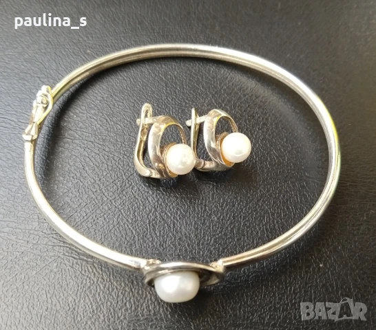 Два различни броя / Винтидж! / Сребърен комплект с перли / проба 925 , снимка 11 - Бижутерийни комплекти - 32661243