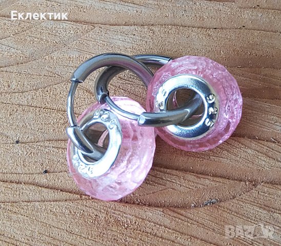 Обеци от неръждаема стомана и кристални мъниста, снимка 8 - Обеци - 38100109