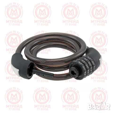 Заключващо устройство за велосипед с код WAG 120см/12мм, Катинар, Черен