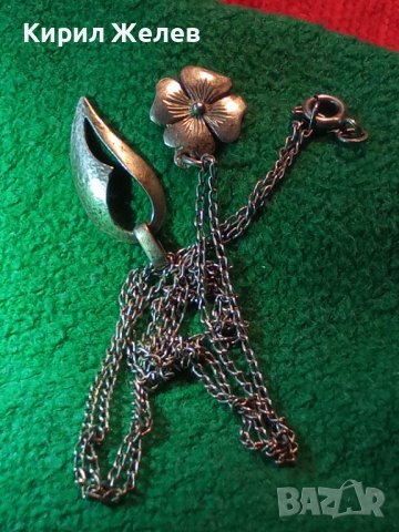 СТАРО СРЕБЪРНО КОЛИЕ СРЕБРО 925 с 2 ФИГУРАЛНИ АРТ ВИСУЛКИ МАЙСТОРСКА РЪЧНА ИЗРАБОТКА 27217, снимка 13 - Колиета, медальони, синджири - 36827817