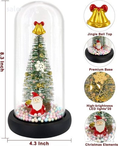 ЕЛХИЧКА С ФИГУРКА В СТЪКЛЕНИЦА С LED СВЕТЛИНА, снимка 3 - Други - 42625312