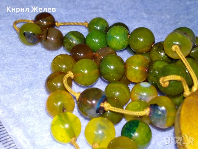 ШАРМАНТНА СКЪПОЦЕННА ХЕНД МЕЙД АРТ ОГЪРЛИЦА ЗЕЛЕН МРАМОРЕН НЕФРИТ и САНДАЛОВО ДЪРВО 26059, снимка 14 - Колиета, медальони, синджири - 40684831