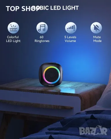 TECKNET Водоустойчив Комплект Безжичен звънец с 2 преносими приемника/400м обхват/RGB/60 мелодии, снимка 4 - Други - 49308608