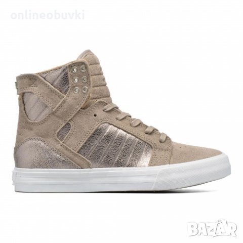 НАМАЛЕНИ!!!Дамски спортни високи обувки SUPRA SKYTOP Бронз, снимка 1 - Маратонки - 25297125