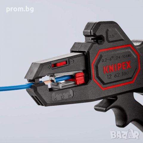 KNIPEX Клещи автоматични за сваляне на изолация, оголване на кабели KNIPEX 12 62 180, 0,2-6,0 mm², снимка 5 - Клещи - 39151625