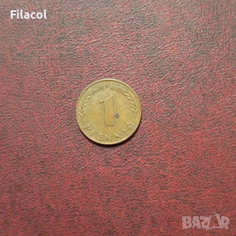 Германия 1 пфениг 1950 година МД 'D' - Мюнхен