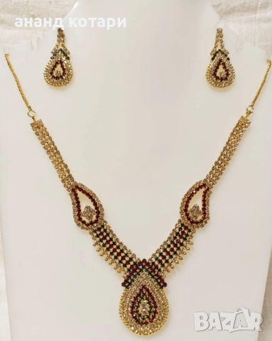 1. Комплект - обеци, колие S1-S8 индийски, снимка 8 - Бижутерийни комплекти - 39024437