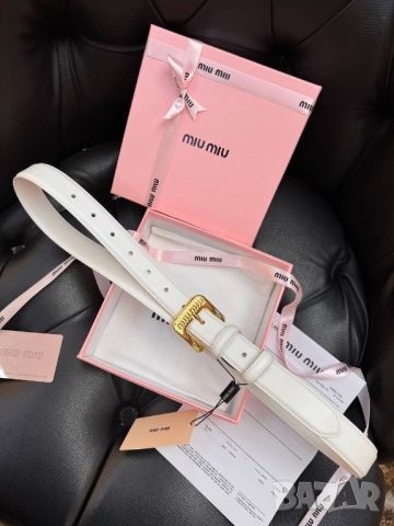 Колан+сертификат+торбичка от естествена кожа в кутия miu miu louis vuitton 2,7см, снимка 4 - Колани - 52013805