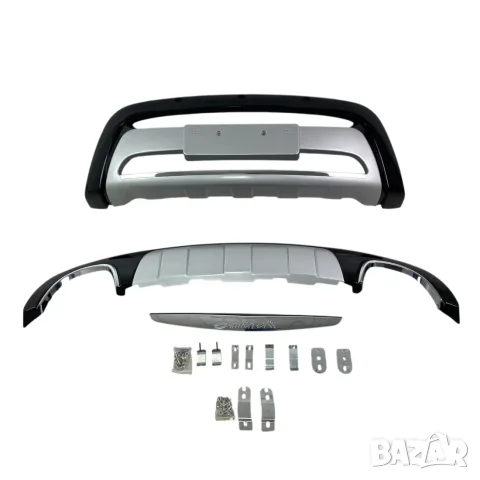 Комплект преден и заден ролбар за Hyundai Santa Fe 2010–2012 черен, снимка 3 - Аксесоари и консумативи - 55869235