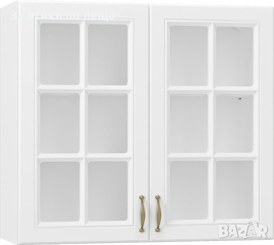 Кухненски шкаф горен MICHELLE витрина, В-80/72 бяло/бяло Код P2110