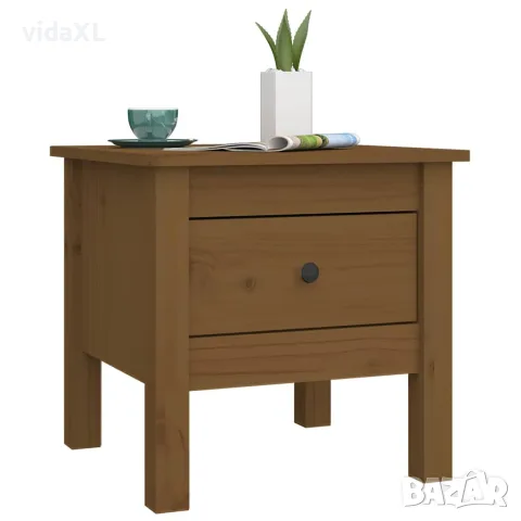 vidaXL Странични масички 2 бр меденокафяви 40x40x39 см бор масив, снимка 6 - Маси - 56147961