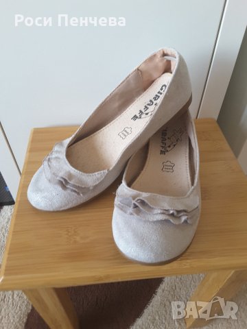 Обувки тип "балерина" сребристи ест.велур, 34, снимка 2 - Детски обувки - 33799235