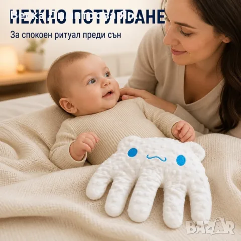 Бебешка успокояваща възглавница с нежно ритмично потупване и дистанционно, снимка 2 - Спално бельо и завивки - 56059969