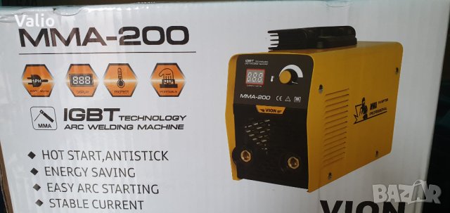 200A Мини инверторен електрожен ММА-200 с дисплей, снимка 1 - Други машини и части - 29326376