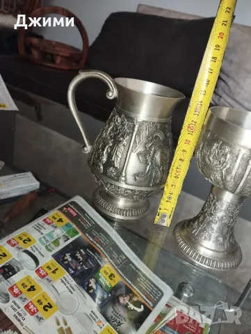 калаено сребърни бокали, снимка 7 - Антикварни и старинни предмети - 50105220