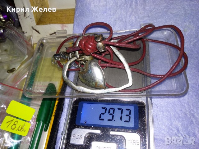 ПОСРЕБРЕНО БРОНЗОВО СЪПЦЕВИДНО АРТ КОЛИЕ МЕДАЛЬОН с ФАСЕТИРАН ПЛАНИНСКИ КРИСТАЛ 34672, снимка 8 - Колиета, медальони, синджири - 39179868