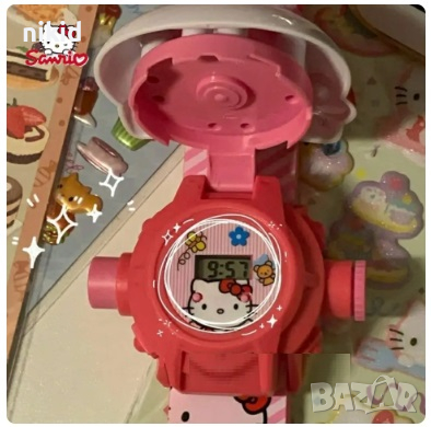3D детски часовник прожектор глава Хелоу Коте Кити Hello Kitty, снимка 2 - Детски - 44768418