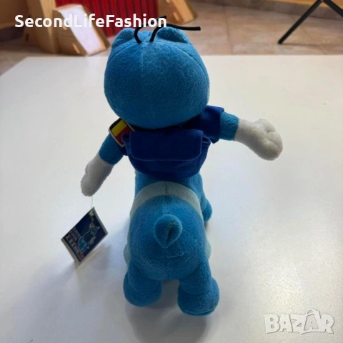 Плюшена играчка Sirius Caterpillar гъсеница от 90-те години, талисман на ЕС от Европейския съюз синя, снимка 3 - Плюшени играчки - 53204127