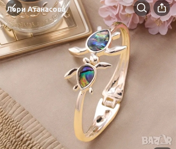 Елегантна Гривна с Шарка На Цветя- Бижу Със Сребърно Покритие, снимка 2 - Гривни - 52215389