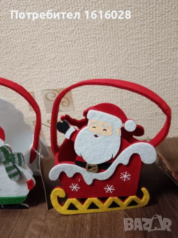Коледни филцови кошнички за лакомства., снимка 4 - Декорация за дома - 51359524