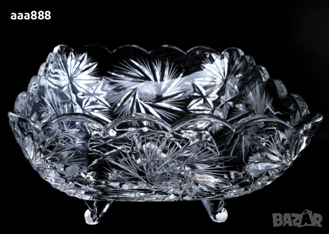 Фруктиера чешки кристал Бохемия, снимка 2 - Чинии - 53193694