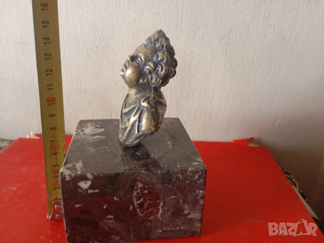 Стар бронзов бюст на херовим, снимка 2 - Други ценни предмети - 54244390