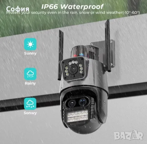 Камера за наблюдение 4K Ultra HD,8MP,датчик за движение,нощно виждане,двупосочна аудио връзка,водоус, снимка 6 - Камери - 48379402