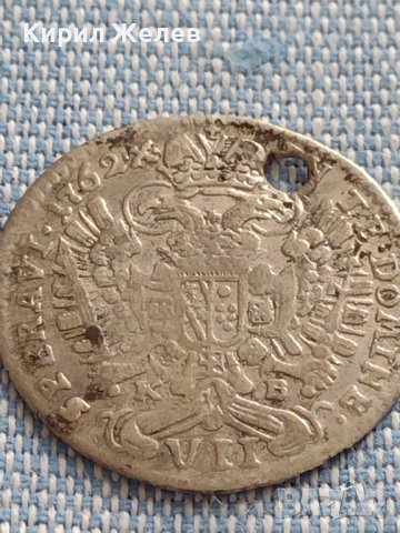 Сребърна монета 7 кройцера 1762г. Франц първи Кремниц Австрия 14911, снимка 6 - Нумизматика и бонистика - 42915298
