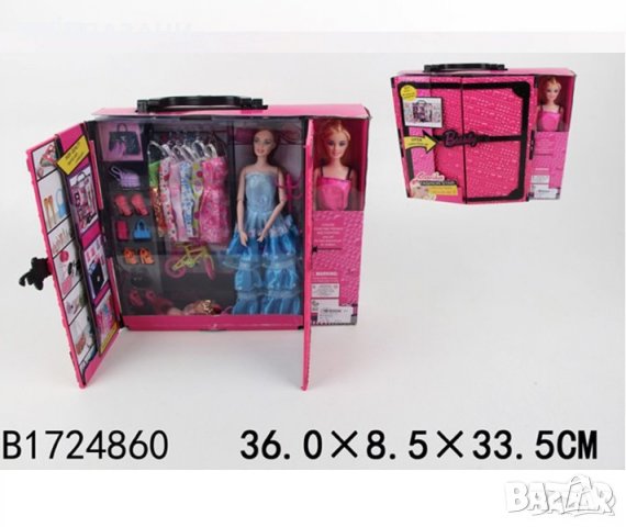 BARBIE гардероб с кукли, дрехи и аксесоари над 30 части 9841, снимка 1 - Кукли - 35493338