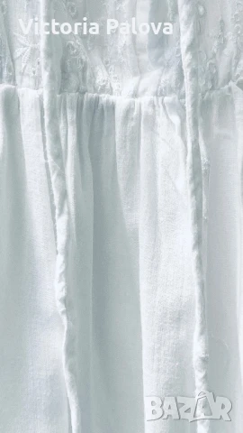 Бяла рокля-туника индийски памук, снимка 5 - Рокли - 51025662