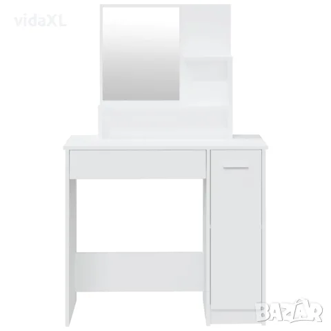 vidaXL Тоалетка с огледало, бяла, 86,5x35x136 см, снимка 6 - Тоалетки - 56147809