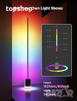 Чисто нова подова лампа Govee 2, RGBIC, топло-студено бяло LED, съвместима със SmartThings, Matter.., снимка 8 - Настолни лампи - 53166358