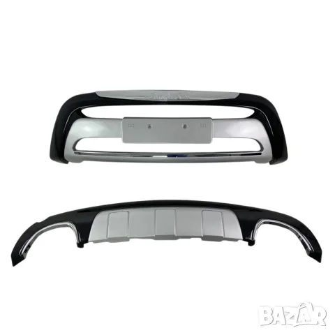 Комплект преден и заден ролбар за Hyundai Santa Fe 2010–2012 черен