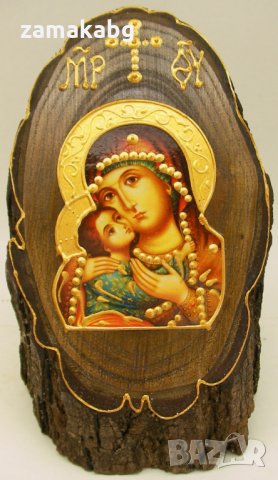 Икона върху дървено тръпче пънче по поръчка