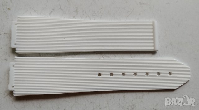 Бяла силиконова каишка HUBLOT  21-15мм, снимка 3 - Дамски - 42407079