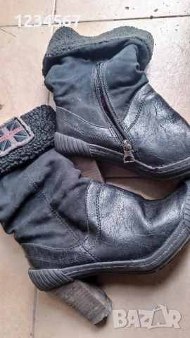 Дамски боти 38 номер s.Oliver черни еко кожа