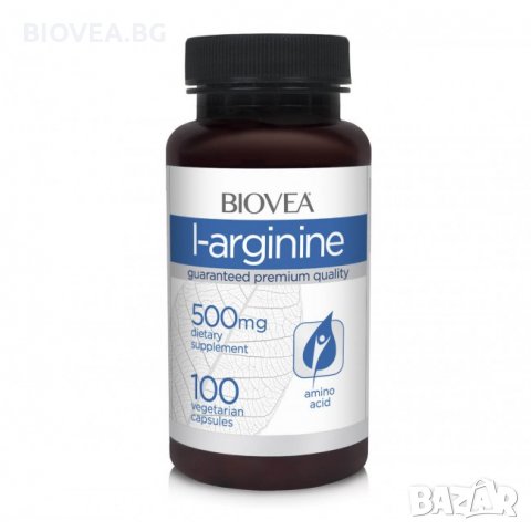 Хранителна добавка Biovea L-ARGININE 500mg 100 Capsules, снимка 1 - Хранителни добавки - 30026314