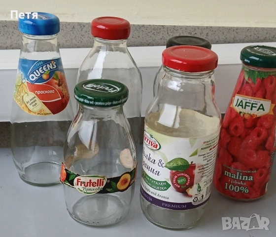 Стъклени бутилки за сок, снимка 4 - Буркани, бутилки и капачки - 53366141