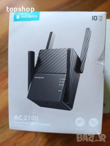 Нов rockspace WiFi разширител на обхват, 2100 Mbps 5G, 2.4G двубандов, гигабитов порт и WPS бутон..., снимка 6 - Друга електроника - 51572595