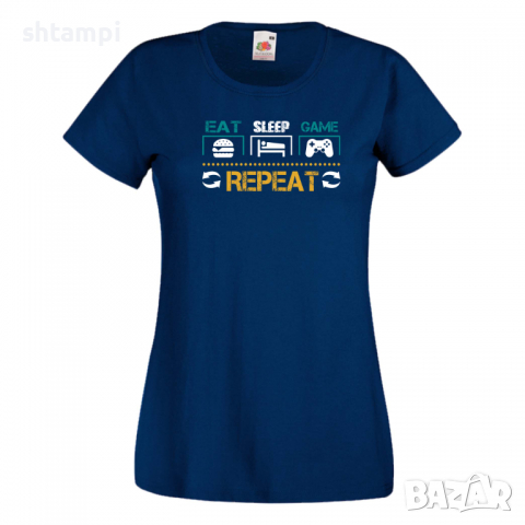 Дамска тениска Game 3,Eat,Sleep,GameRepeat,Ядене,Спане,Геймс, снимка 8 - Тениски - 36420309
