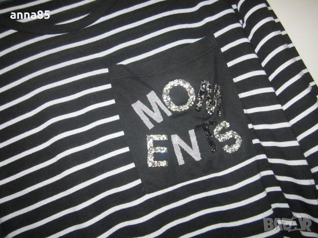 Блузка на черти с ефектен джоб, снимка 3 - Блузи с дълъг ръкав и пуловери - 31143943