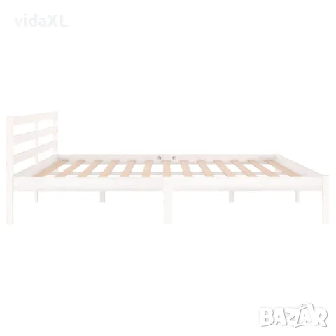 vidaXL Рамка за легло, бор масив, 200x200 см, бяла, снимка 5 - Спални и легла - 56148063