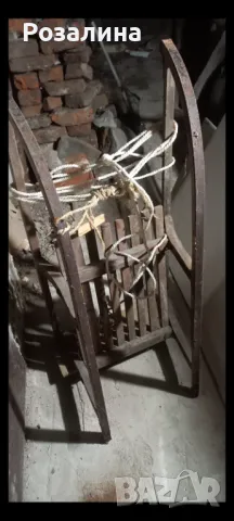 Стара/ретро/дървена шейна с облегалка