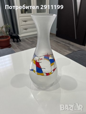 Арт стъклена ваза, снимка 1 - Вази - 39614643