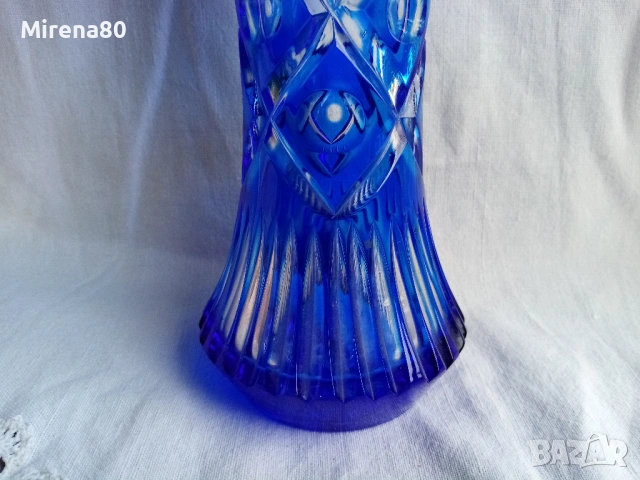 Българска ваза - син кристал - нова !, снимка 4 - Вази - 54152057