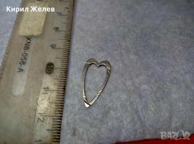 СТАР СТИЛНО ОРНАМЕНТИРАН НЕЖЕН СРЕБЪРЕН ПЕНДАНТ СЪРЧИЦЕ СРЕБРО ВИСОКА ПРОБА с БЯЛА ПОЗЛАТА 49487, снимка 3 - Антикварни и старинни предмети - 49682718