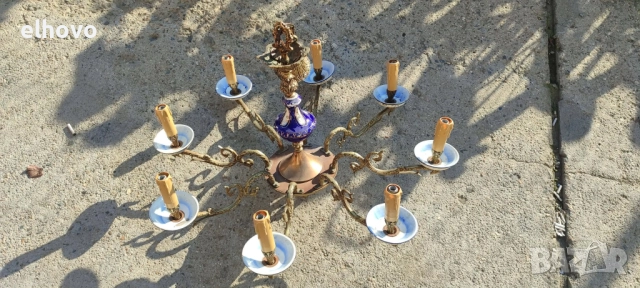 Месингов полилей 8-ца, снимка 4 - Антикварни и старинни предмети - 52750143